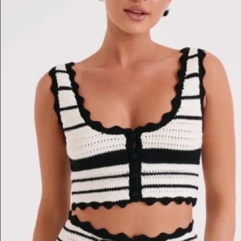 Meshki knit crop tank